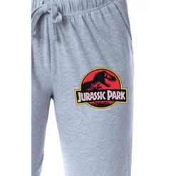 Jurassic Park Womens' Dinosaur Film Movie Title Logo Sleep Pajama Pants Grey