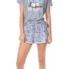 Peanuts Womens' Snoopy I Like Naps Character Sleep Pajama Set Shorts Multicolored