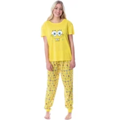Nickelodeon SpongeBob SquarePants Womens' Faces 2 Piece Jogger Pajama Set Yellow -Pure Wear Store GUEST 0085cc6a 4651 4902 ac5e b4d721cd68b2