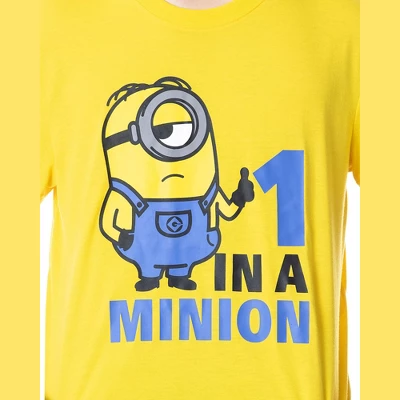 Despicable Me Mens' Minions 1 In A Minion Raglan Sleep Pajama Set Multicolored 1 Despicable Me Mens' Minions 1 In A Minion Raglan Sleep Pajama Set Multicolored