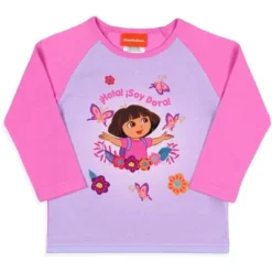 Nickelodeon Toddler Girls' Dora The Explorer Hola Flower Sleep Pajama Set Purple