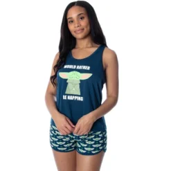 Star Wars Women's The Mandalorian Baby Yoda Racerback Tank Shorts Pajama Set Blue -Pure Wear Store GUEST 0489cce1 b655 419d a727 fe8b400a1713