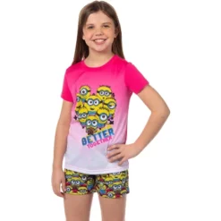 Despicable Me Girls' Movie Minions Better Together Pajama Set Shorts Pink -Pure Wear Store GUEST 048a081a 943c 4825 97a0 c72265d6eb66
