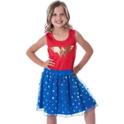 DC Comics Girl's Wonder Woman Logo And Stars Tank Nightgown Costume Pajama Red/Blue -Pure Wear Store GUEST 0497953e b5ba 464c b5bf 72286bf0f174