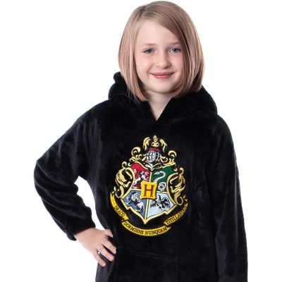 Harry Potter Hogwarts Costume Kids Wearable Blanket Pullover Robe Black 2 Harry Potter Hogwarts Costume Kids Wearable Blanket Pullover Robe Black - Image 2