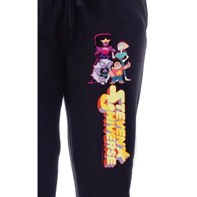Steven Universe Womens' TV Show Characters Sleep Jogger Pajama Pants Black 1 Steven Universe Womens' TV Show Characters Sleep Jogger Pajama Pants Black