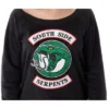 Riverdale Juniors' Southside Serpents 2 Piece Fleecy Jogger Pajama Set Serpents Ouroboros Logo