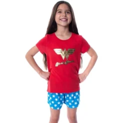 DC Comics Girls' Wonder Woman Gold Foil Logo Shirt And Shorts Pajama Set WW Logo -Pure Wear Store GUEST 063b6f3f 1645 45aa 8f6e c2286b1aeecc