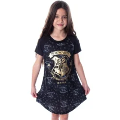 Harry Potter Girls' Hogwarts Castle Gold Foil Nightgown Pajama Sleep Top Hogwarts Castle -Pure Wear Store GUEST 06497444 bc73 41bf b59b f074e849a583