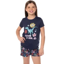 Jurassic World Girls' Movie Film Clever Girl Sleep Pajama Set Shorts Blue -Pure Wear Store GUEST 074ea45f 7cec 44a3 a3c7 a5332d118808