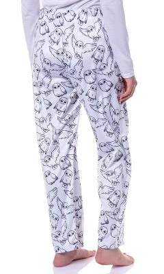 Harry Potter Womens' Hedwig Owl Character Tossed Print Sleep Pajama Pants White 3 Harry Potter Womens' Hedwig Owl Character Tossed Print Sleep Pajama Pants White - Image 3