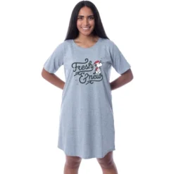 Peanuts Womens' Snoopy Fresh And New Nightgown Sleep Pajama Shirt Grey -Pure Wear Store GUEST 0937621c 76ab 426c 8be5 0e73946aaba6