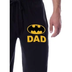 DC Comics Mens' Batman Father's Day Bat Dad Classic Sleep Jogger Pajama Pants Black