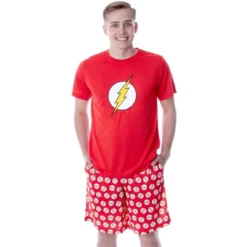 DC Comics Mens' The Flash Logo Short Sleeve Shirt Pajama Short Set Red -Pure Wear Store GUEST 0d8fff69 b7e0 42f2 a523 219c8008c5a5