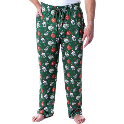 Star Wars Mens' The Mandalorian The Child Christmas Ornaments Pajama Pants Green 5 Star Wars Mens' The Mandalorian The Child Christmas Ornaments Pajama Pants Green - Image 5