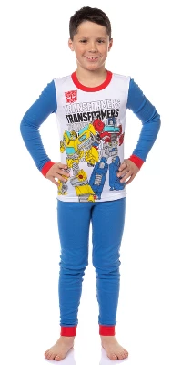 Transformers Boys' Optimus Prime Bumblebee Characters Logo Sleep Pajama Set Multicolored
