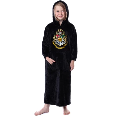 Harry Potter Hogwarts Costume Kids Wearable Blanket Pullover Robe Black 6 Harry Potter Hogwarts Costume Kids Wearable Blanket Pullover Robe Black - Image 6