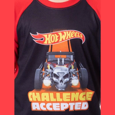 Hot Wheels Cars Boys' Challenge Accepted Raglan Sleep Pajama Set Black 3 Hot Wheels Cars Boys' Challenge Accepted Raglan Sleep Pajama Set Black - Image 3