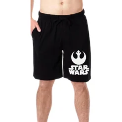 Star Wars Mens' Movie Film Title Logo Rebel Resistance Pajama Shorts Black -Pure Wear Store GUEST 18e7bb2a 03ab 440f 8e8b 57dafb420ea2
