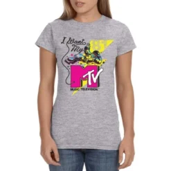 MTV Womens' Music Television I Want My Moonman '80s Crewneck T-Shirt Grey -Pure Wear Store GUEST 1c7fe326 334c 4185 8a72 340103c2cd8c