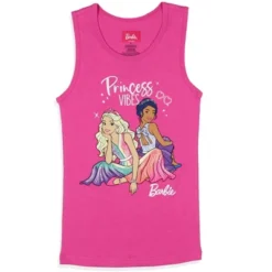 Barbie Girls' Princess Vibes Characters Sleep Pajama Set Tank Top Shorts Pink