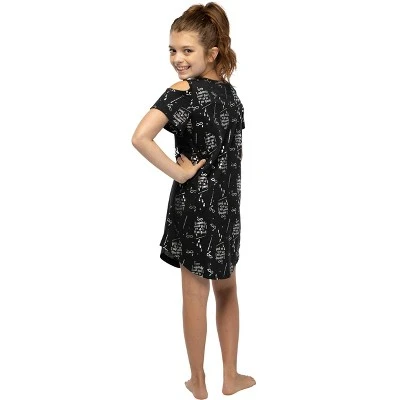 Intimo Big Girls' Harry Potter I Solemnly Swear Shoulder Cut Out Nightgown Black 3 Intimo Big Girls' Harry Potter I Solemnly Swear Shoulder Cut Out Nightgown Black - Image 3