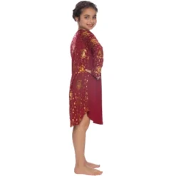 Harry Potter Hermione Hogwarts Logo Crest Nightgown Sleepshirt Holiday Pajama Red