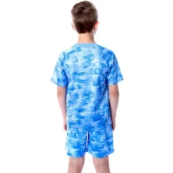 DC Comics Boys' Justice League Digital Camo Superman 2 PC Pajama Set Blue