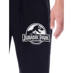 Pure Wear Store 36 Jurassic Park Mens' Movie Film Park Logo Icon Sleep Pajama Pants Black