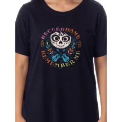 Disney Womens' Coco Movie Film Remember Me Nightgown Sleep Pajama Shirt Black
