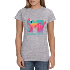 MTV Womens' Music Television Vaporwave Flamingo Icon '80s Crewneck T-Shirt Grey 5 MTV Womens' Music Television Vaporwave Flamingo Icon '80s Crewneck T-Shirt Grey -Pure Wear Store GUEST 2baba06a 722b 41e0 aabc 97e97c767334