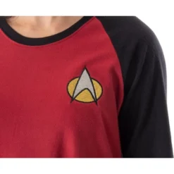 Star Trek Next Generation Women's Juniors Picard Raglan Nightgown Sleep Shirt