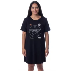 Supernatural Womens' Join The Hunt Pentagram Nightgown Sleep Pajama Shirt Black -Pure Wear Store GUEST 2d376f53 7a7a 45b6 a323 a1978262e065