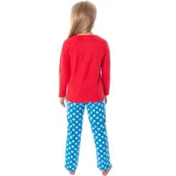 DC Comics Wonder Woman Girls' Classic Costume Colors Fleece Pajama Set