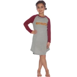 Harry Potter Long Sleeve Hogwarts Raglan Night Gown Grey -Pure Wear Store GUEST 2f0ab4db bc96 4197 ad9a 7823a056f998