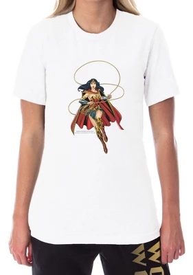 DC Comics Women's Wonder Woman Classic Logo Sleep Pajama Set Top Bottoms Multicolored 2 DC Comics Women's Wonder Woman Classic Logo Sleep Pajama Set Top Bottoms Multicolored - Image 2