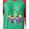 Peanuts Mens' Christmas Holiday Season Sing Along Sleep Pajama Set Green