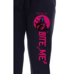 Universal Monsters Womens' Dracula Bite Me Sleep Jogger Pajama Pants Black