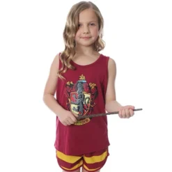Harry Potter Big Girls' Hogwarts House Crest Racerback Tank And Shorts Pajama Lounge Set -Pure Wear Store GUEST 325e1870 f47d 4e70 93d2 af5a1f21f4aa