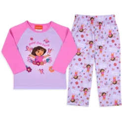 Nickelodeon Toddler Girls' Dora The Explorer Hola Flower Sleep Pajama Set Purple -Pure Wear Store GUEST 347d058d f4cd 4283 9988 db86498ae910