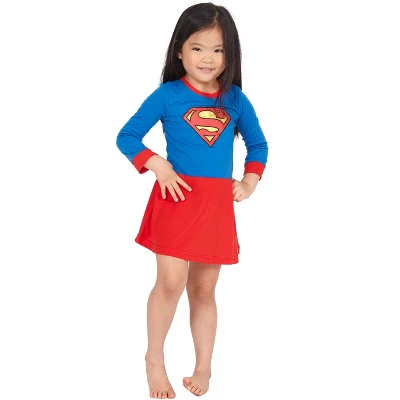 Supergirl Girls Big Flyaway Superhero Costume Pajama Nightgown 4 Supergirl Girls Big Flyaway Superhero Costume Pajama Nightgown - Image 4