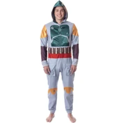 Star Wars Mens' Boba Fett Hooded Costume Union Suit One-Piece Pajama Grey -Pure Wear Store GUEST 38048432 8351 4635 947f 19c465a0170e