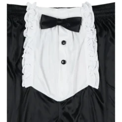 INTIMO Mens' Black Tuxedo Costume Stretch Boxer Shorts Underwear (Large)