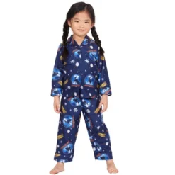 The Polar Express Toddler Believe Button-Front Coat And Pants Pajama Set