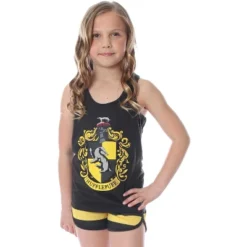 Harry Potter Big Girls' Hogwarts House Crest Racerback Tank And Shorts Pajama Lounge Set -Pure Wear Store GUEST 3bcffb4a 92db 497b 8572 4b938db7ffd1