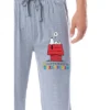 Peanuts Mens' Snoopy Happiness Is Sleeping In Sleep Jogger Pajama Pants Grey