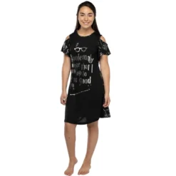 Harry Potter Women's Juniors Up To No Good Cold Shoulder Nightgown