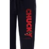 Chucky Womens' Doll Character Movie Film Title Logo Sleep Pajama Pants Black