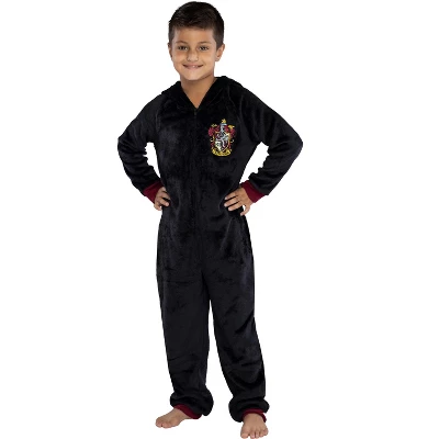 Harry Potter Unisex Kids Hooded Pajama Union Suit 4 Harry Potter Unisex Kids Hooded Pajama Union Suit - Image 4