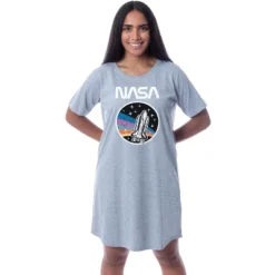 NASA Womens' Distressed Space Fashion Logo Nightgown Sleep Pajama Shirt Grey 5 NASA Womens' Distressed Space Fashion Logo Nightgown Sleep Pajama Shirt Grey -Pure Wear Store GUEST 3f5c7109 3107 4de6 b6ea b8a2e9172589
